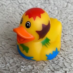 Rubber Duck W/Multi Splashes Lots Of Colors  2" Bath Toy Home Office Jeep Duckin
